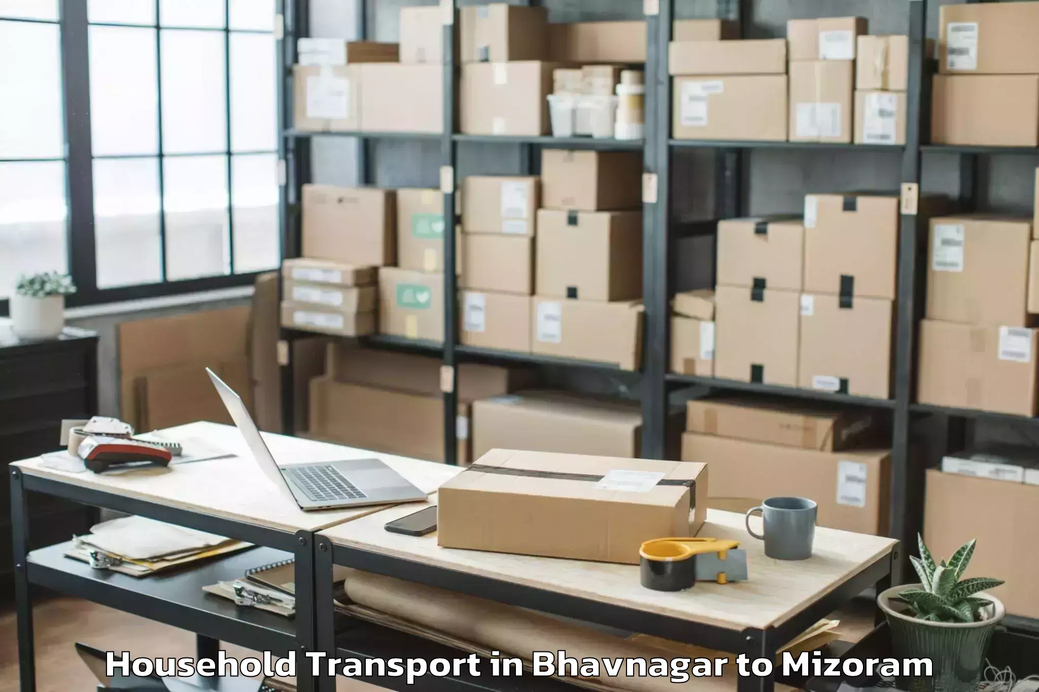 Book Bhavnagar to Hnahthial Household Transport Online